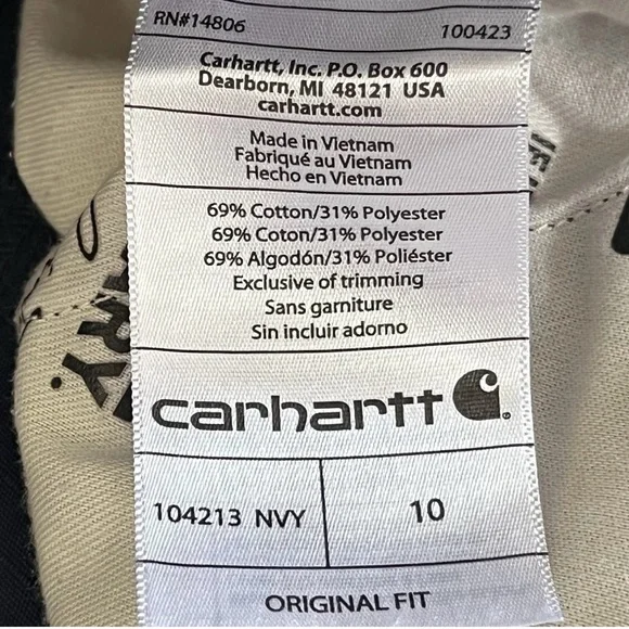 Carhartt BS213-W Force Original Fit Work Shorts Women 10 32x5 Navy Blue Rip Stop - Picture 6 of 9